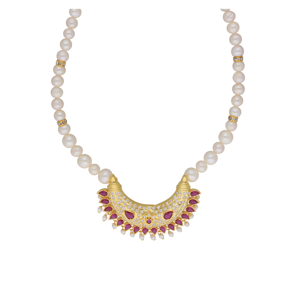 J Pearls Ehani 1 Line Oval Pearl Necklaces - Real Pearl Jewelry | Swadesiicart