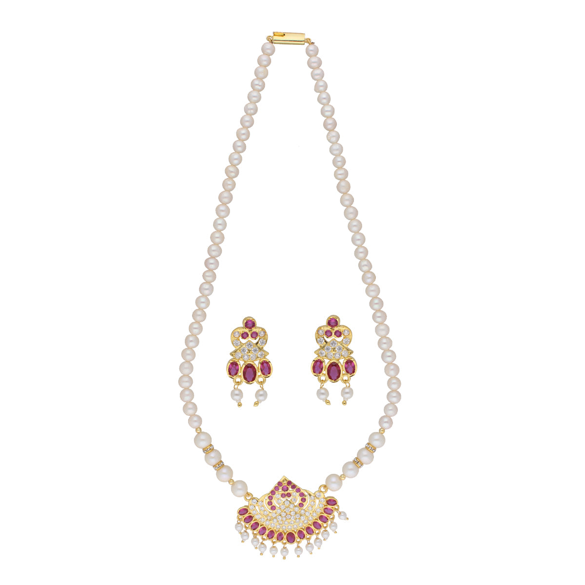 J Pearls Tulsi 1 Line Round Pearl Necklaces - Real Pearl Jewelry | Swadesiicart