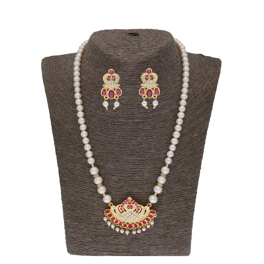 J Pearls Tulsi 1 Line Round Pearl Necklaces - Real Pearl Jewelry | Swadesiicart