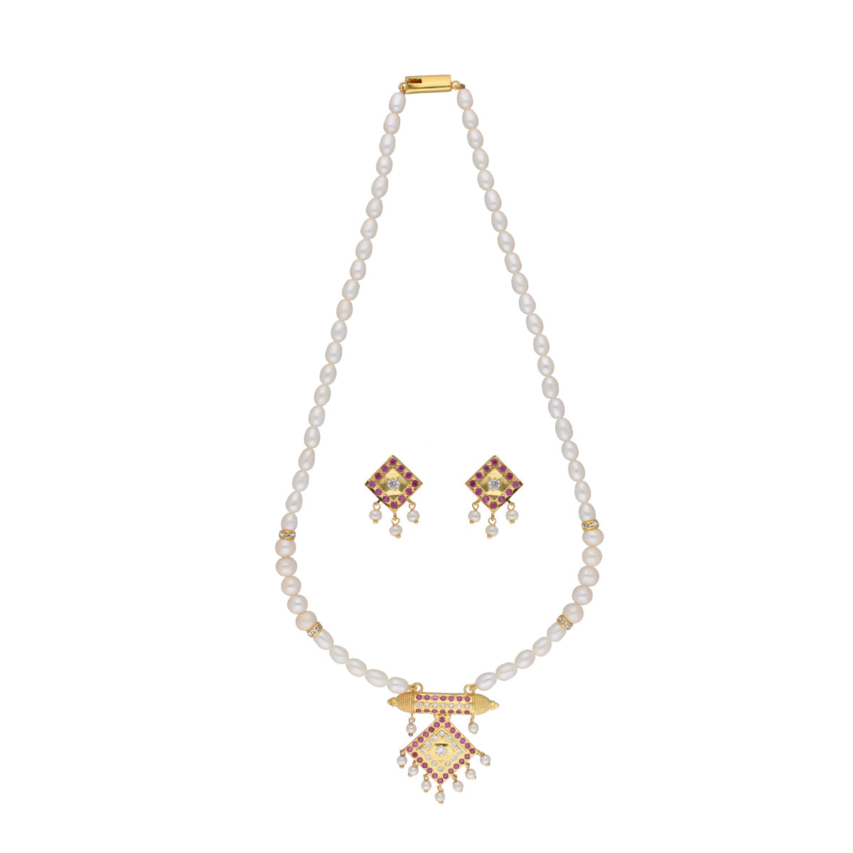 J Pearls Yochana 1 Line Round Pearl Necklaces - Real Pearl Jewelry | Swadesiicart