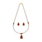 J Pearls Abeedha 1 Line Button Pearl Set - Real Pearl Jewelry - J Pearls