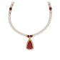 J Pearls Abeedha 1 Line Button Pearl Set - Real Pearl Jewelry - Swadesiicart