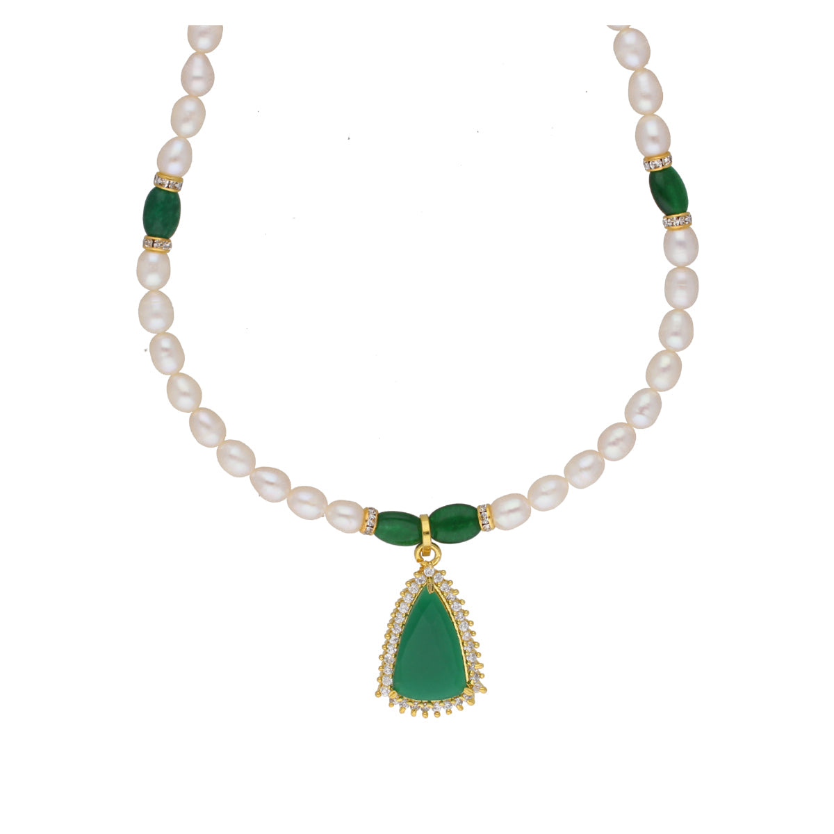 J Pearls Saanvi 1 Line Oval Pearl Set - Real Pearl Jewelry - Swadesiicart