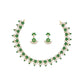 J Pearls Lopa 1 Line Oval Necklace Set - Real Pearl Jewelry - Swadesiicart