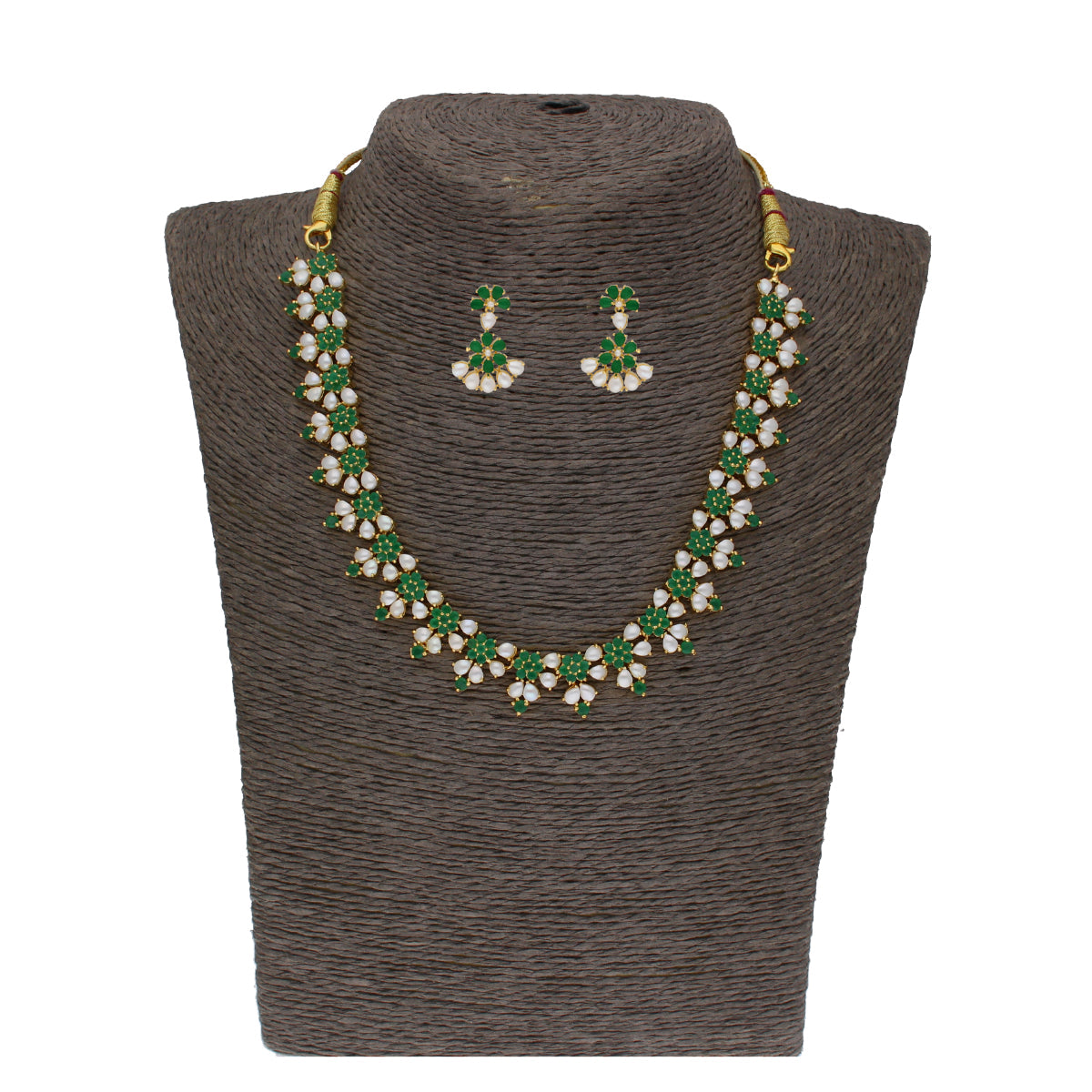 J Pearls Lopa 1 Line Oval Necklace Set - Real Pearl Jewelry - J Pearls
