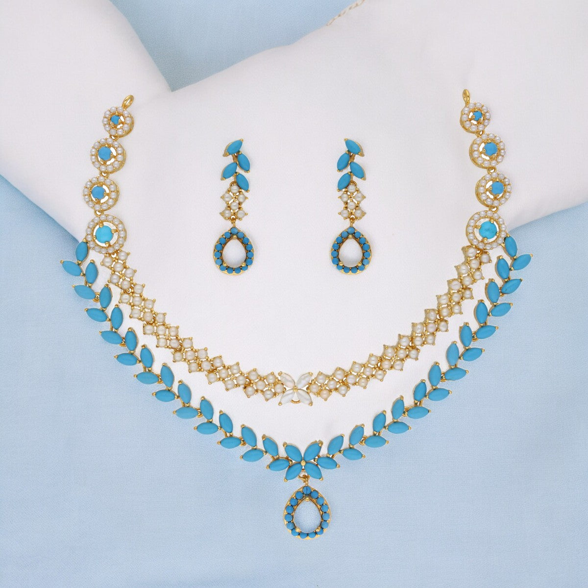 J Pearls Trendy Necklace Set - Swadesiicart