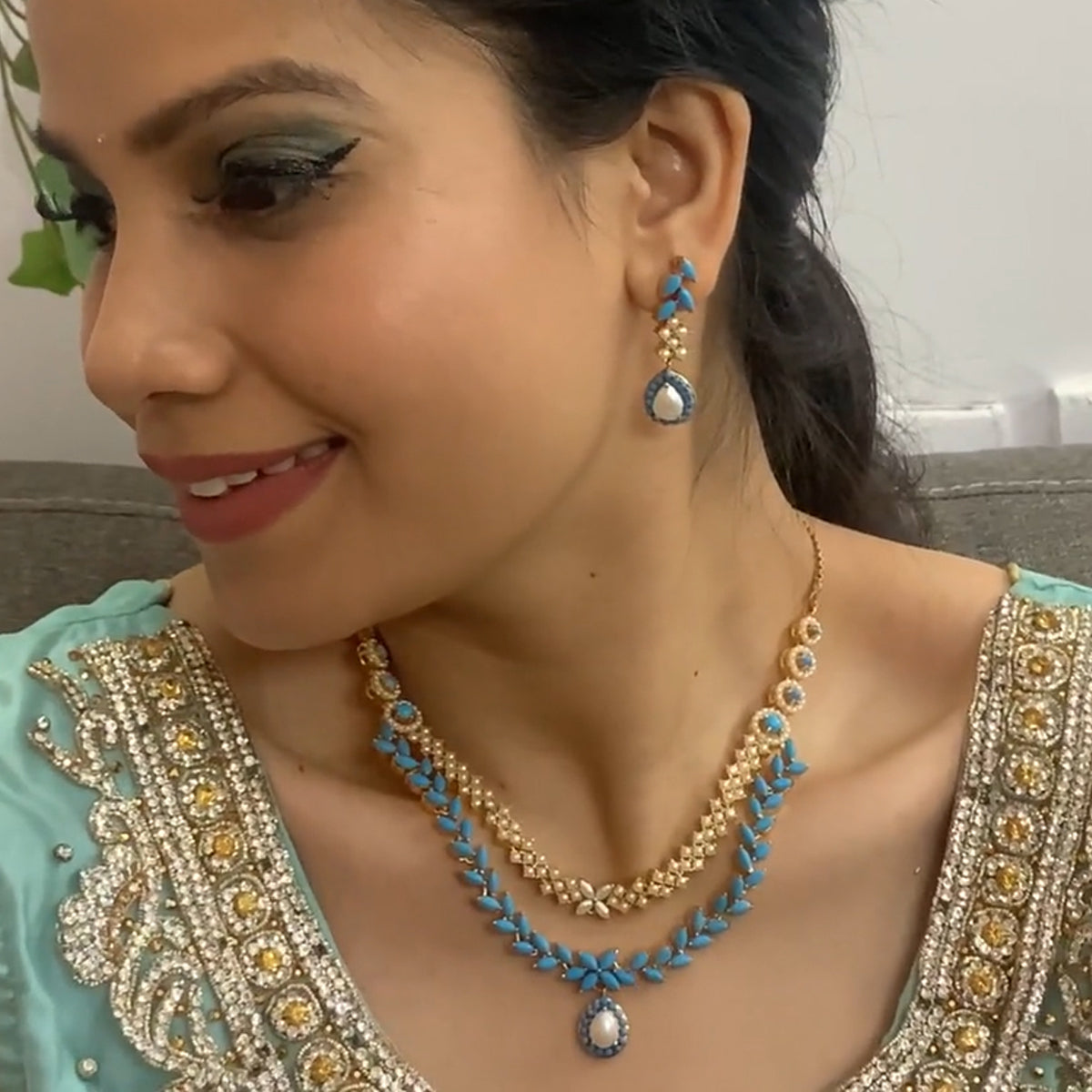J Pearls Trendy Necklace Set - Swadesiicart