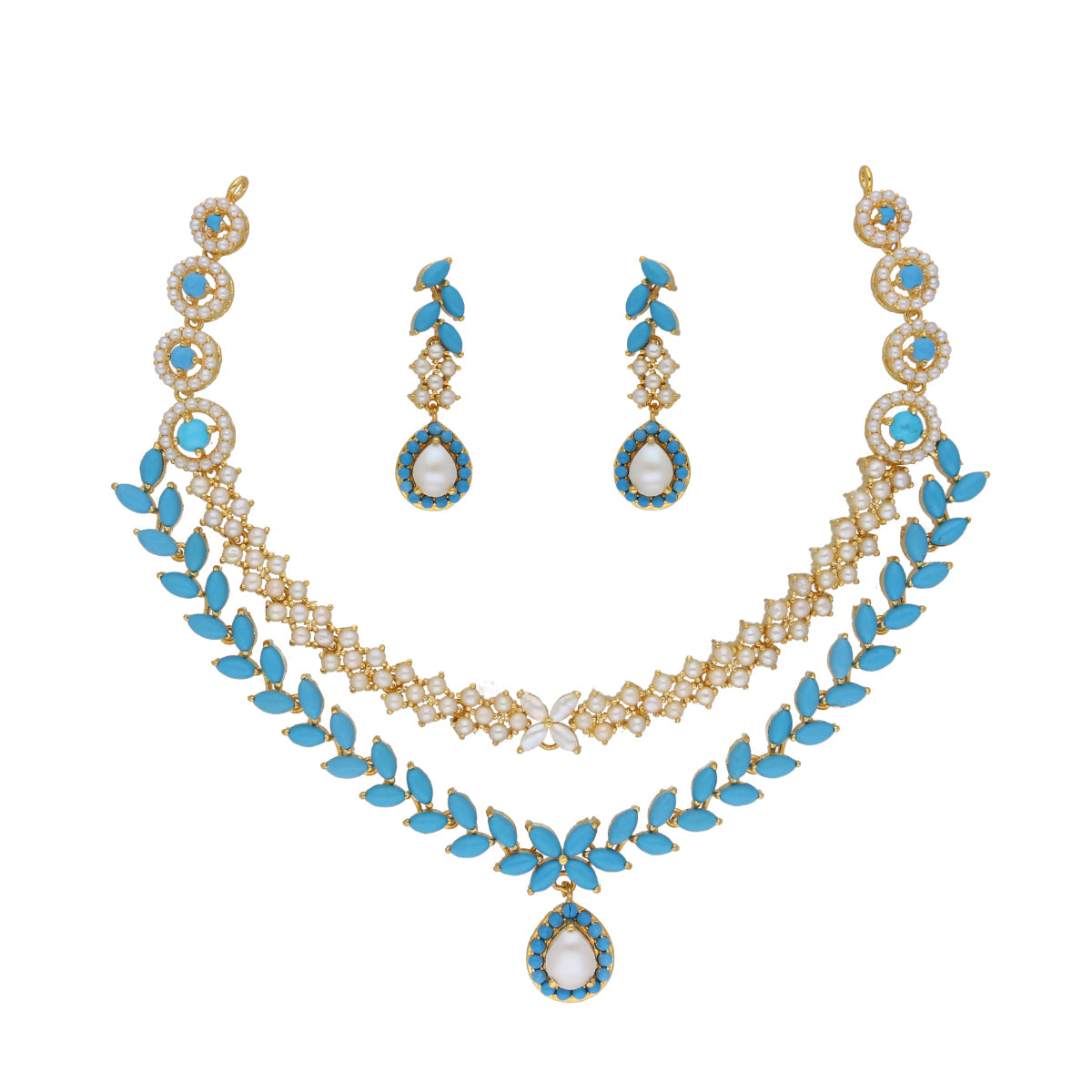J Pearls Trendy Necklace Set - Swadesiicart
