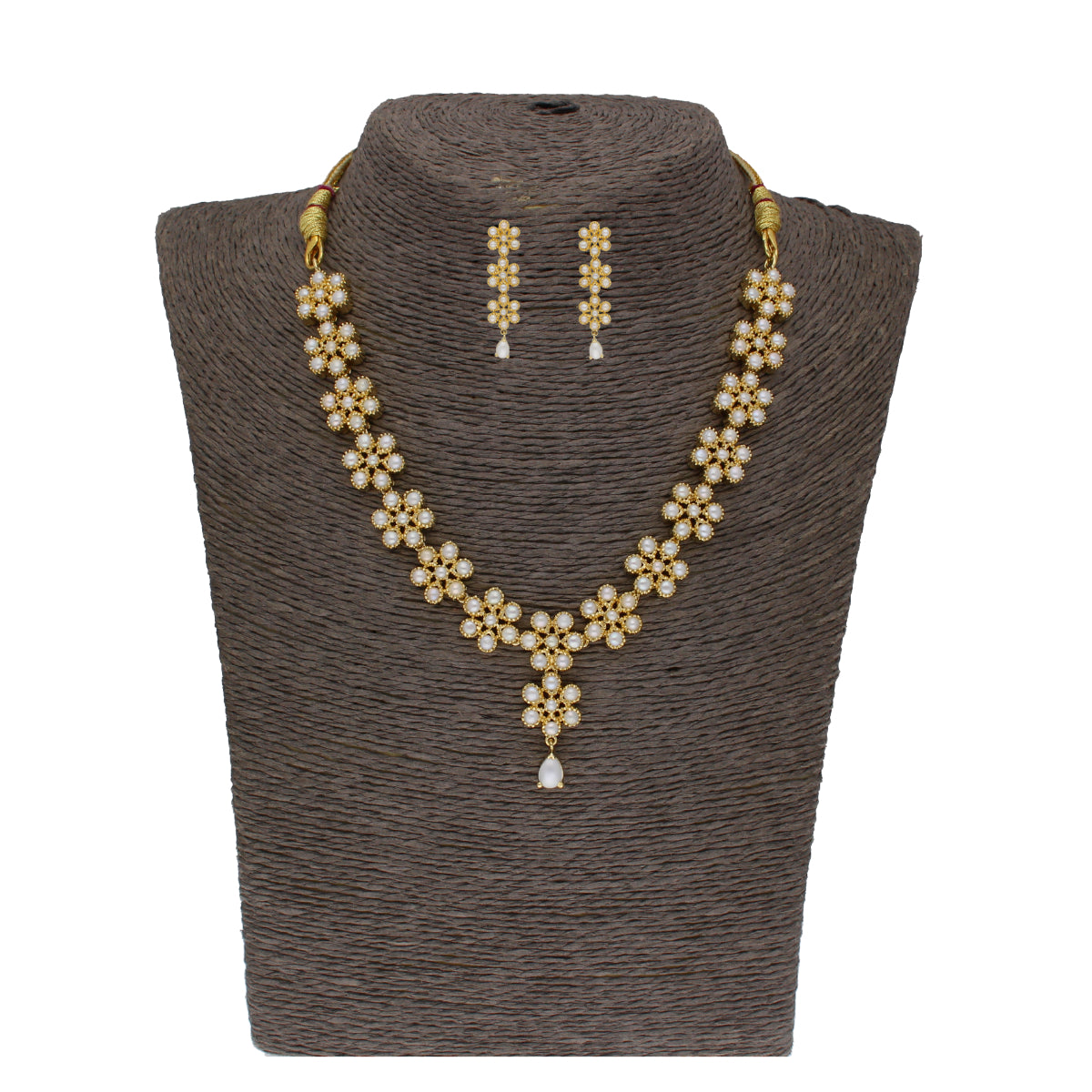 J Pearls Baasima 1 Line Necklace Set - Real Pearl Jewelry - J Pearls
