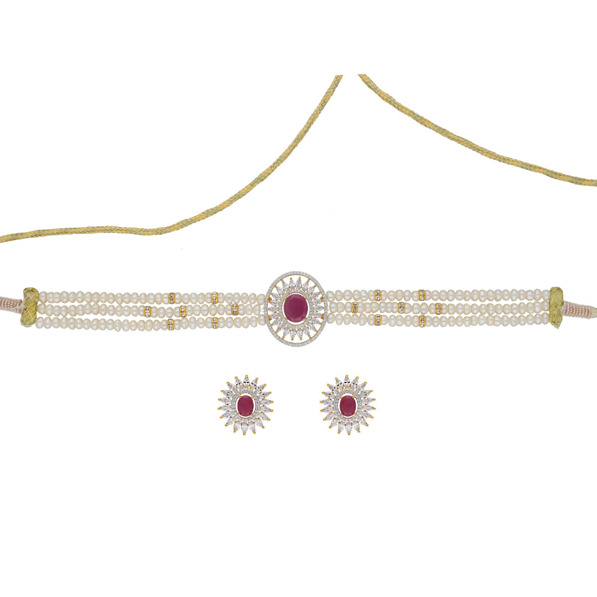 J Pearls Kashvi Pearl Choker - Real Pearl Jewelry | Swadesiicart