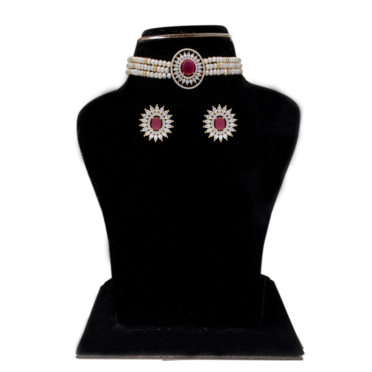 J Pearls Kashvi Pearl Choker - Real Pearl Jewelry | Swadesiicart
