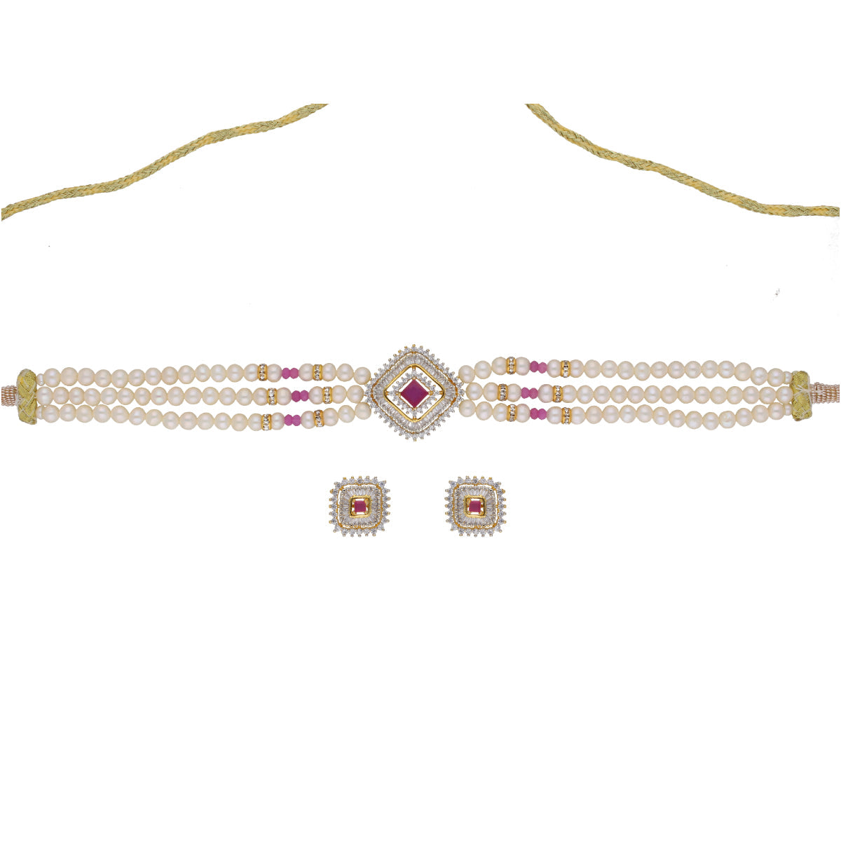 J Pearls Falguni Pearl Choker - Real Pearl Jewelry | Swadesiicart