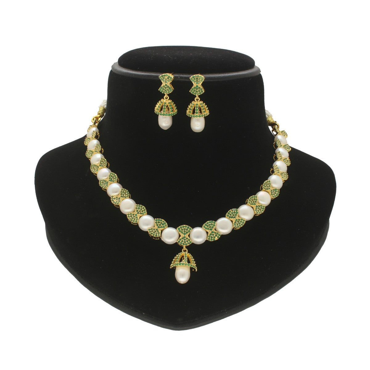 J Pearls Radiance Pearl Necklace Set - Swadesiicart