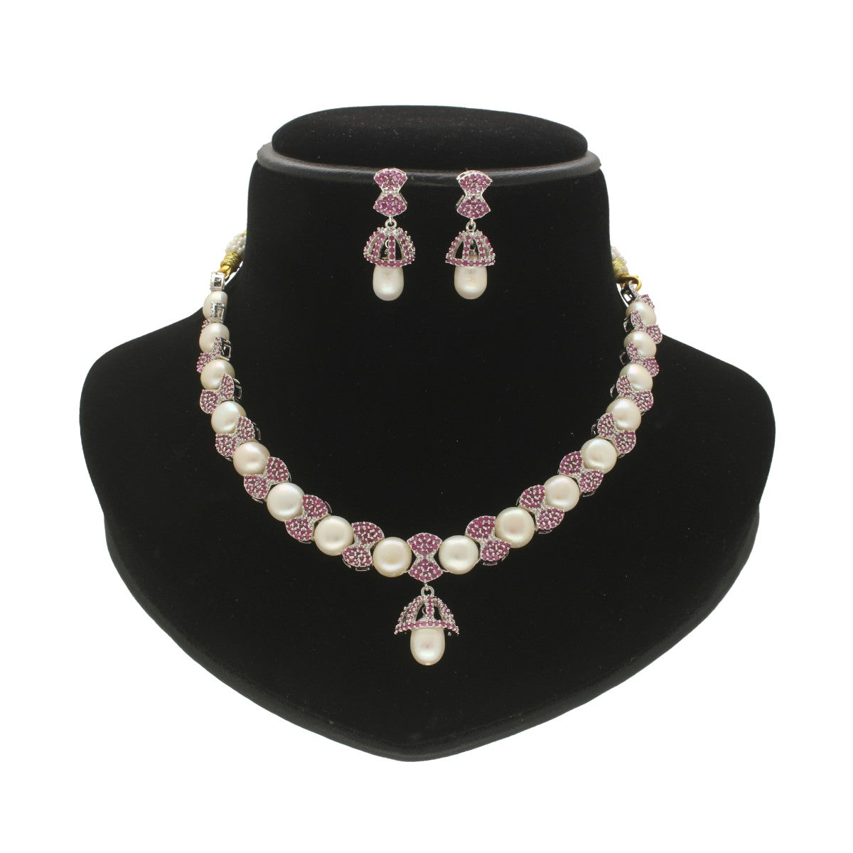 J Pearls Whispering Pearl Necklace Set - Swadesiicart