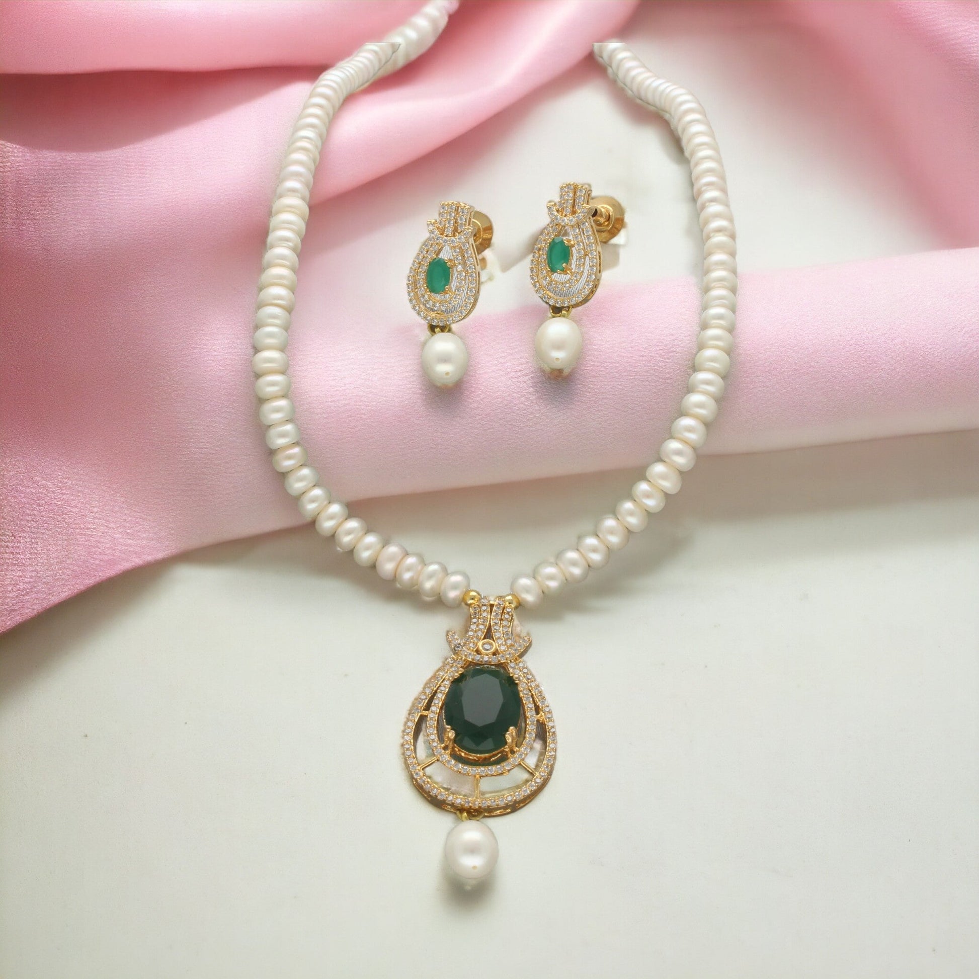 J Pearls Marvel Pearl Necklace Set - Swadesiicart