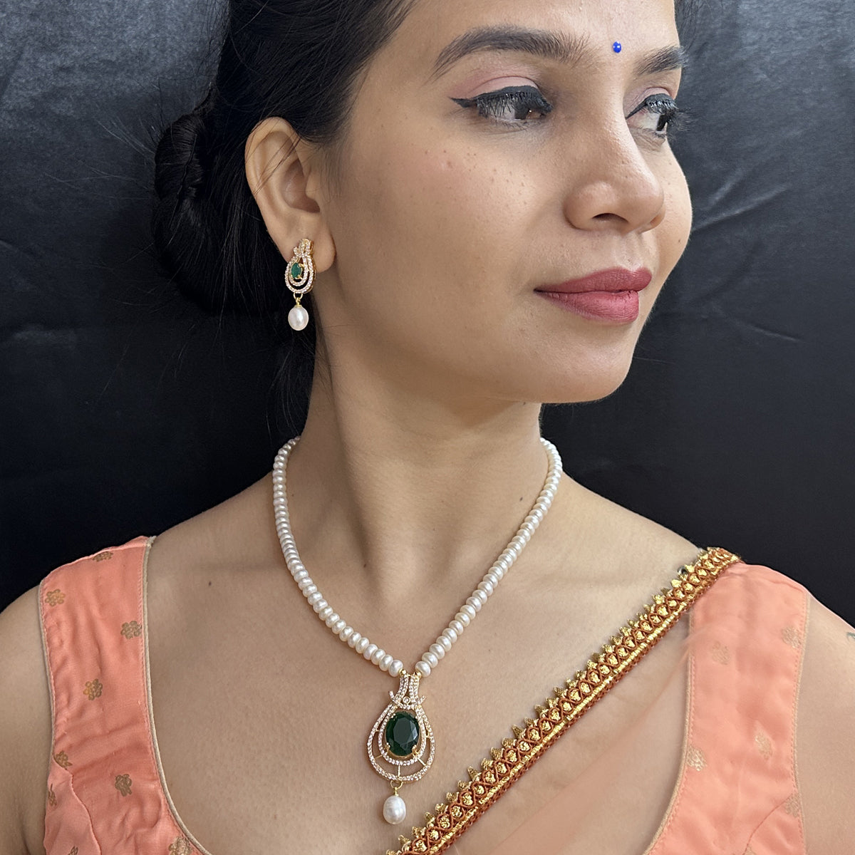 J Pearls Marvel Pearl Necklace Set - Swadesiicart