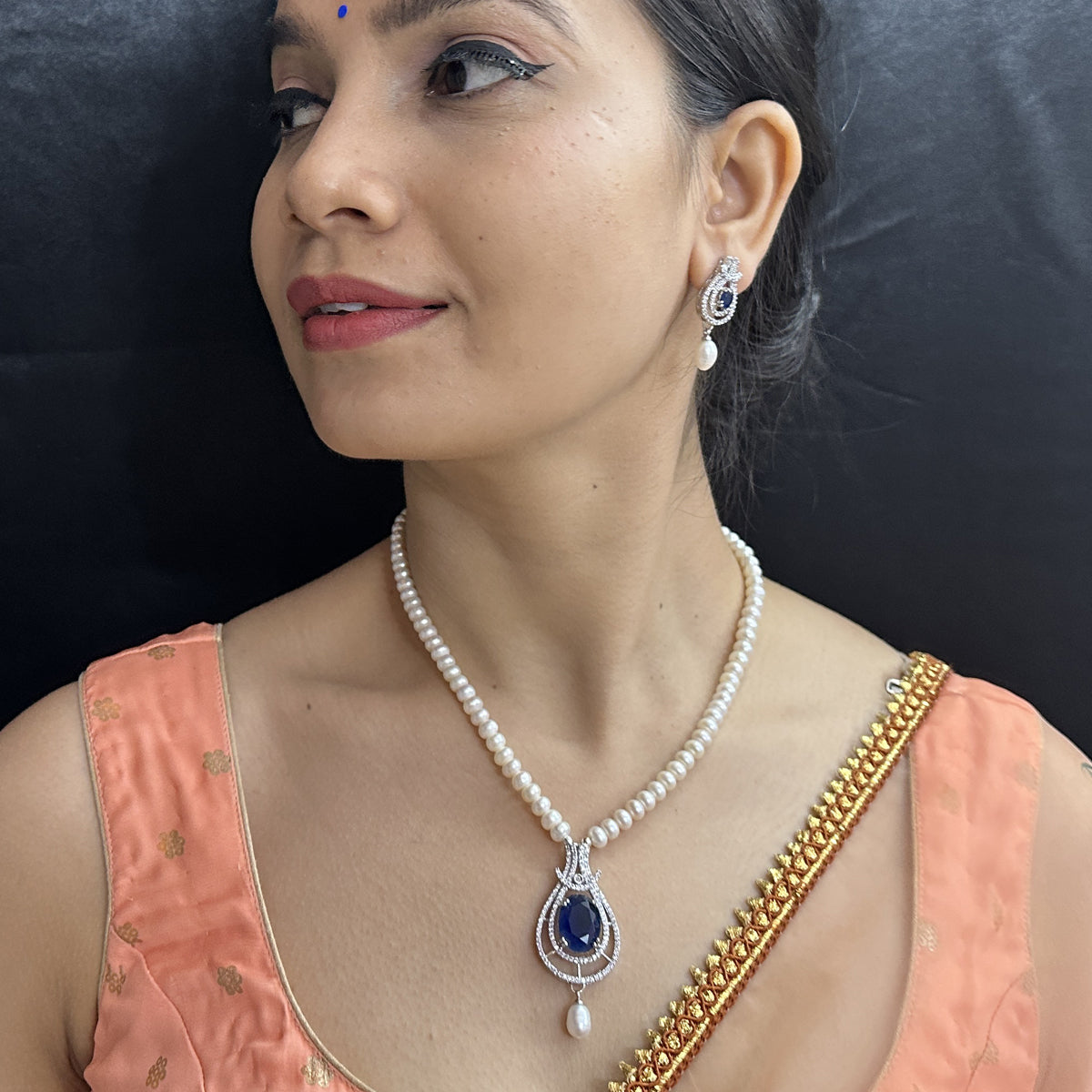 J Pearls Charm Pearl Necklace Set - Swadesiicart