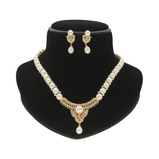 J Pearls Radiant Pearl Necklace Set - Swadesiicart