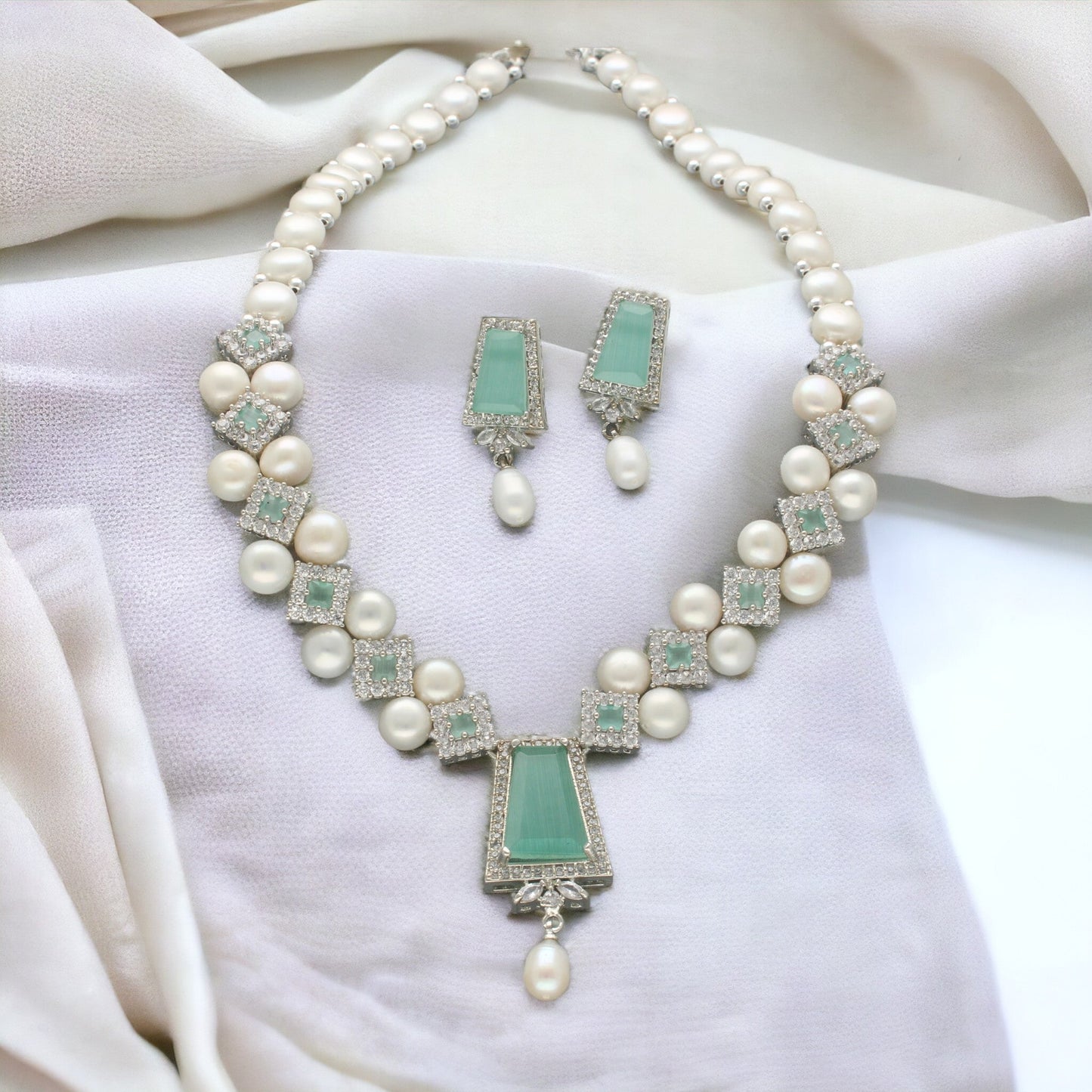 J Pearls Symphony Pearl Necklace Set - Swadesiicart