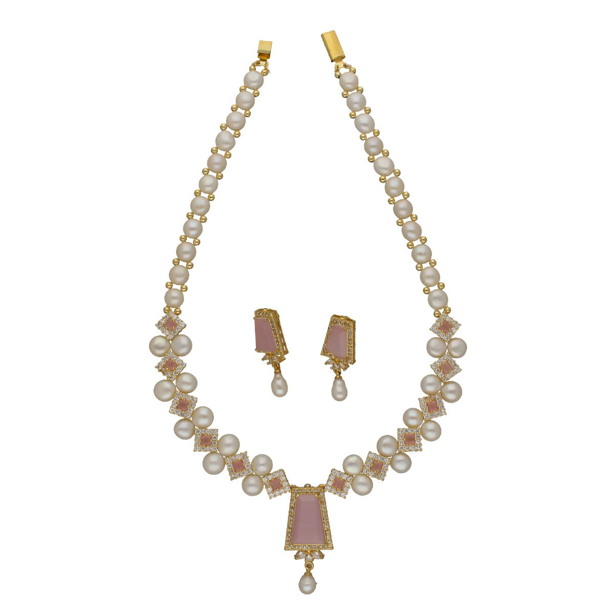 J Pearls Twilight Pearl Necklace Set - Swadesiicart