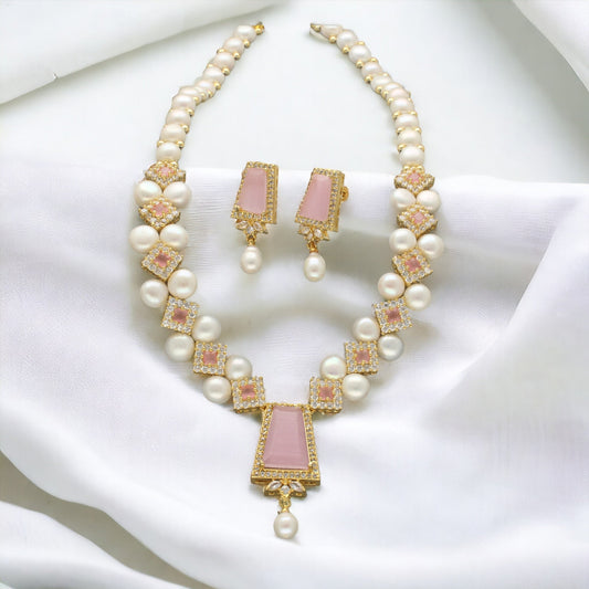 J Pearls Twilight Pearl Necklace Set - Swadesiicart