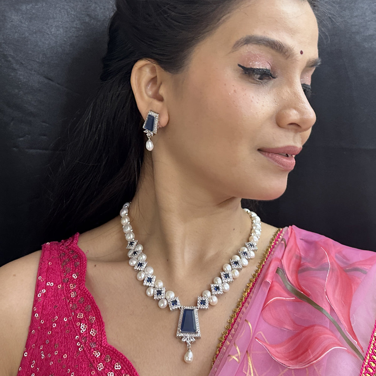 J Pearls Riviera Pearl Necklace Set - Swadesiicart
