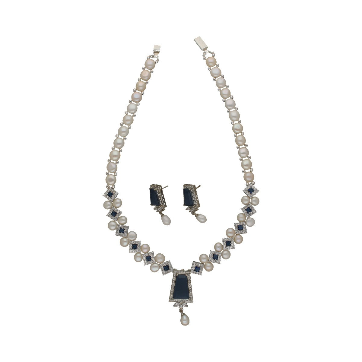J Pearls Riviera Pearl Necklace Set - Swadesiicart