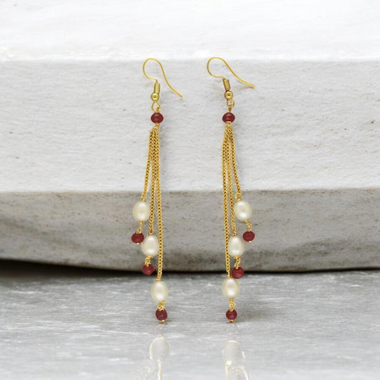 J Pearls Adora Pearl Earrings - Swadesiicart