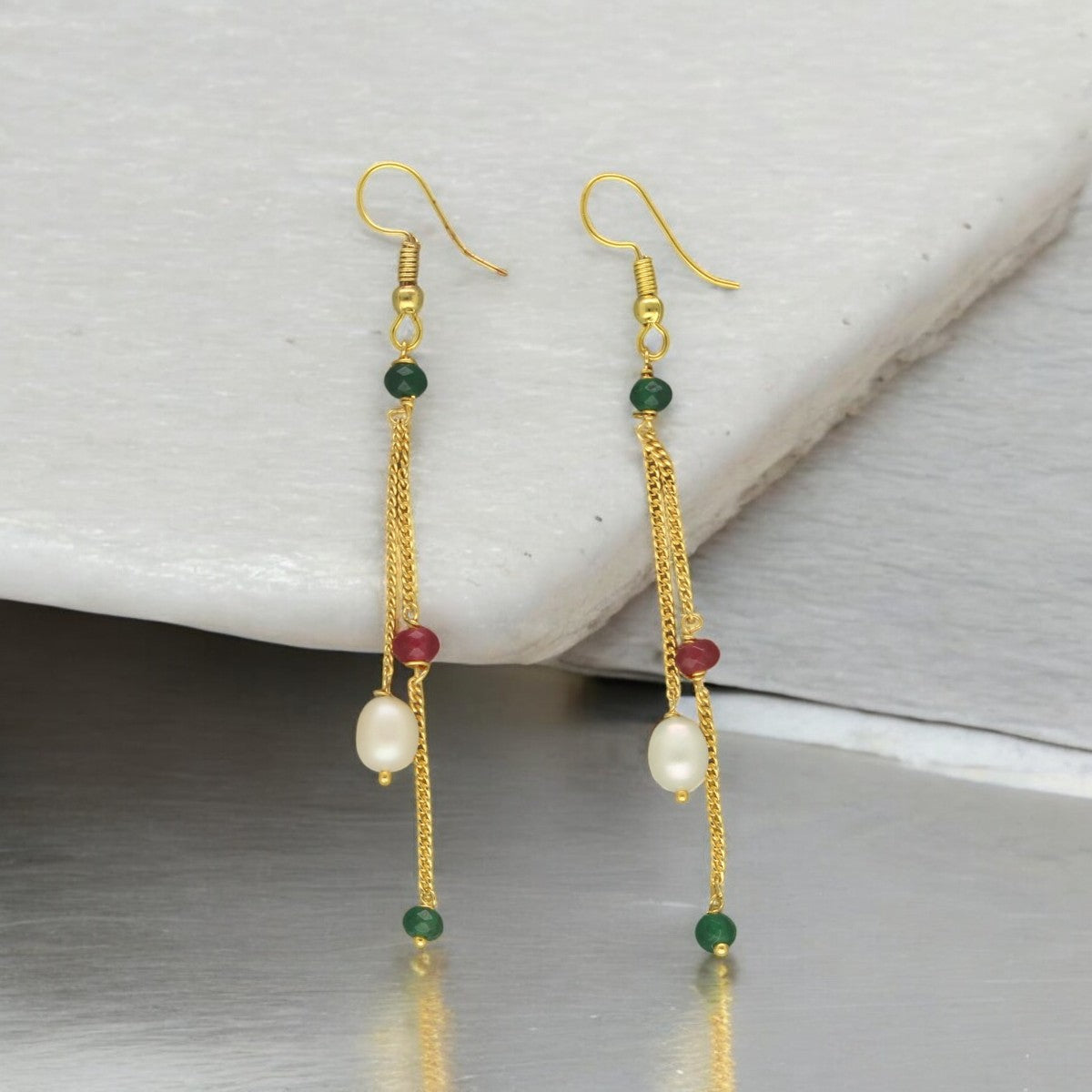 J Pearls Zuri Pearl Earrings - Swadesiicart