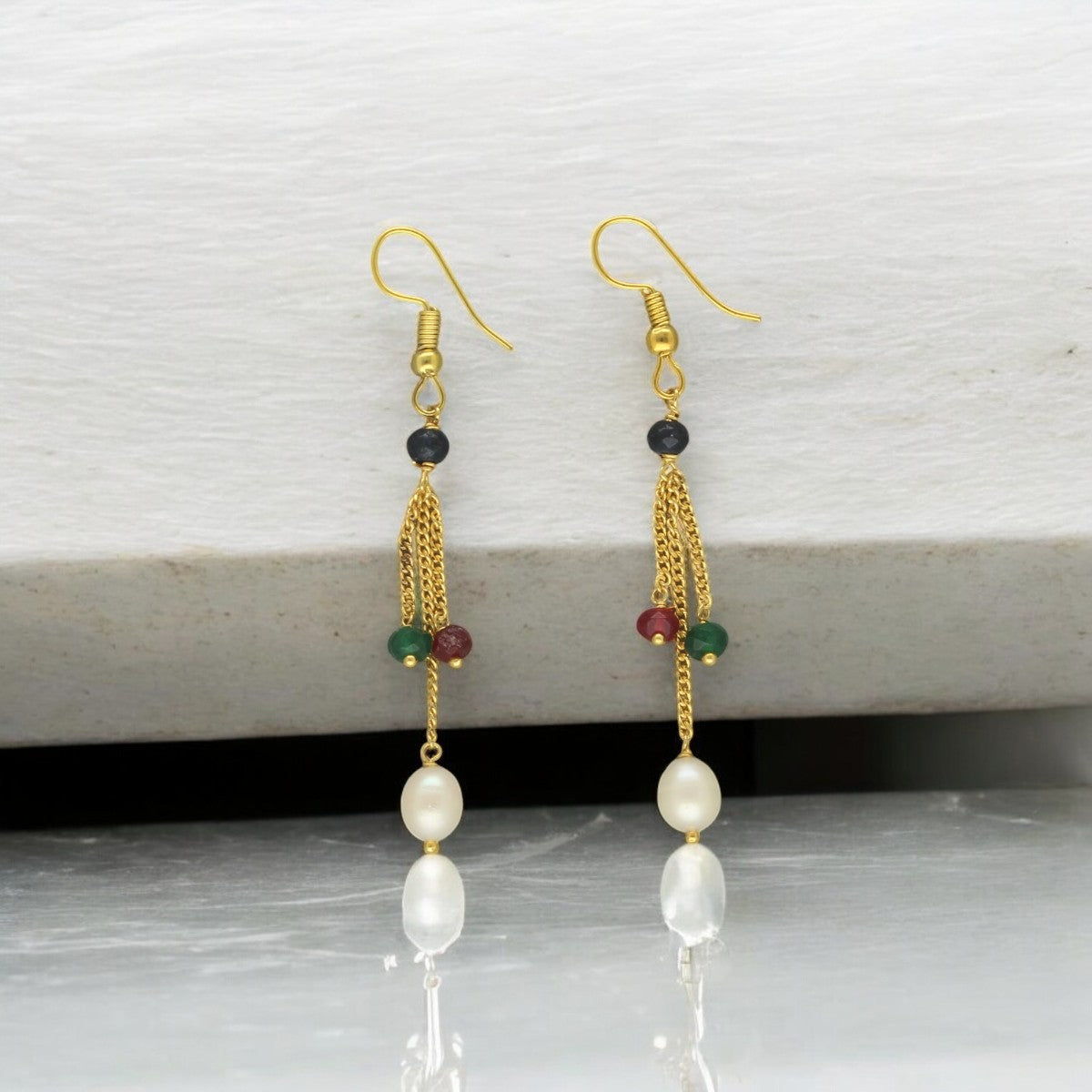 J Pearls Whril Pearl Earrings - Swadesiicart