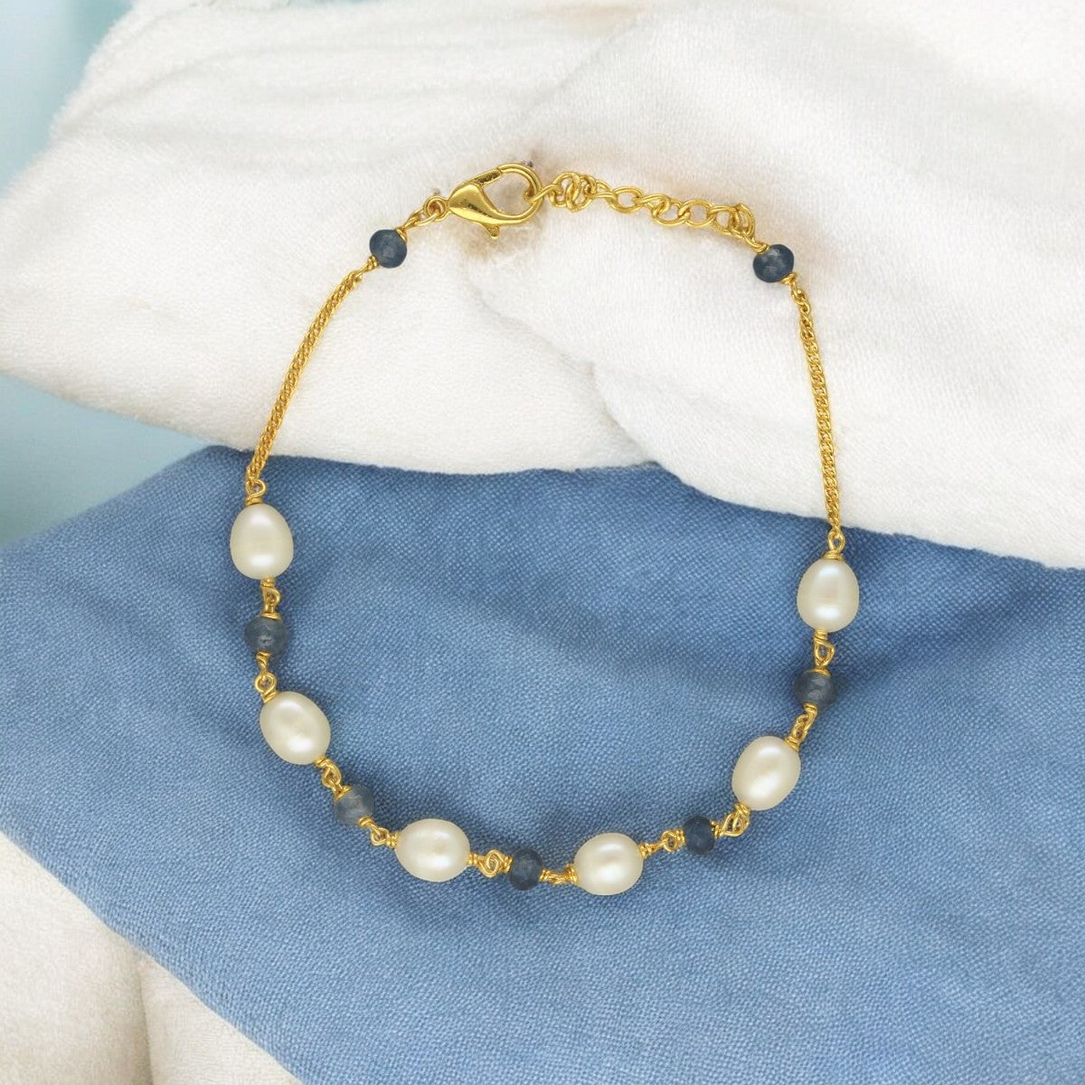 J Pearls The Mystic Shimmer Pearl Bracelet - Swadesiicart