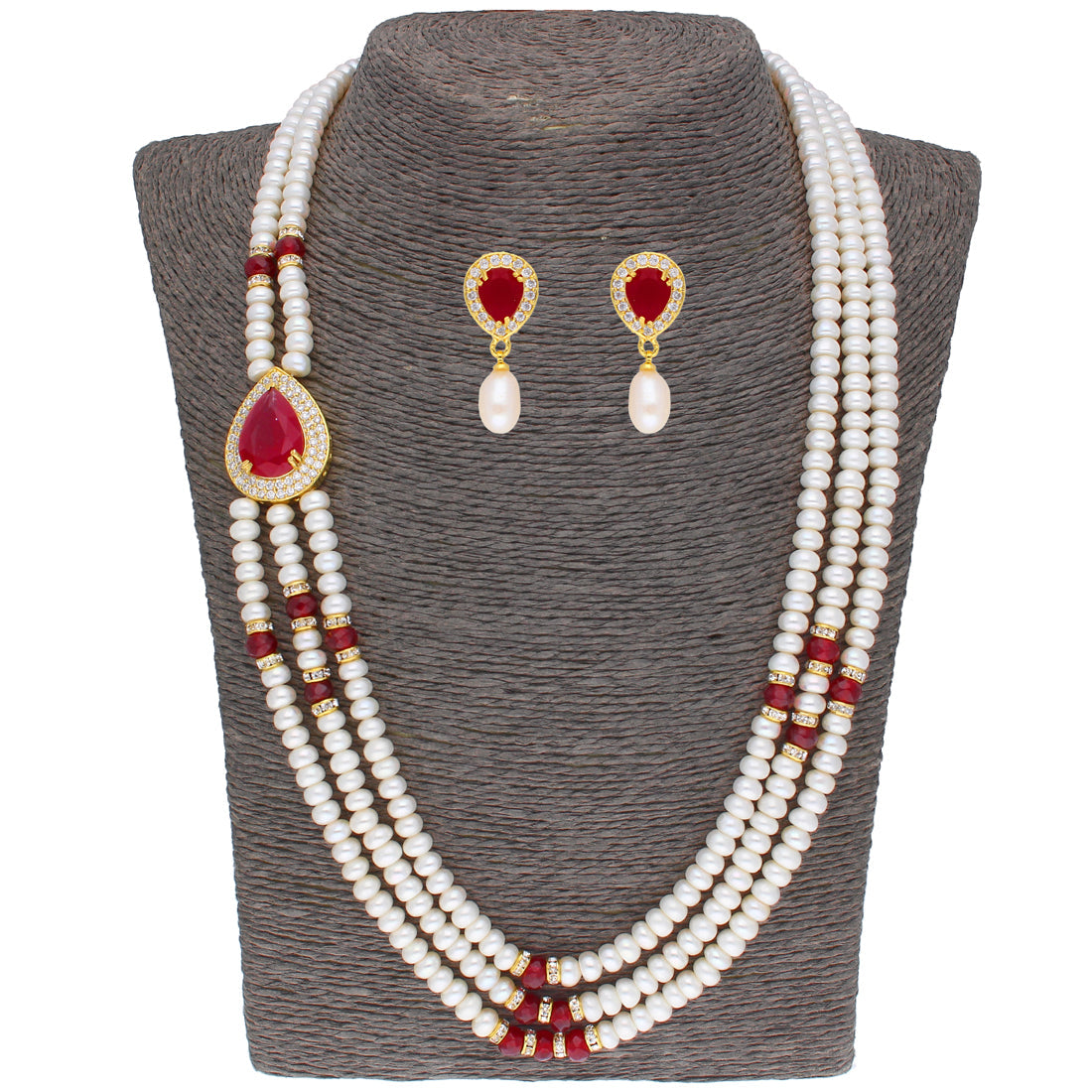 J Pearls Stunning 3 String Necklace Set - Real Pearl Jewelry - J Pearls