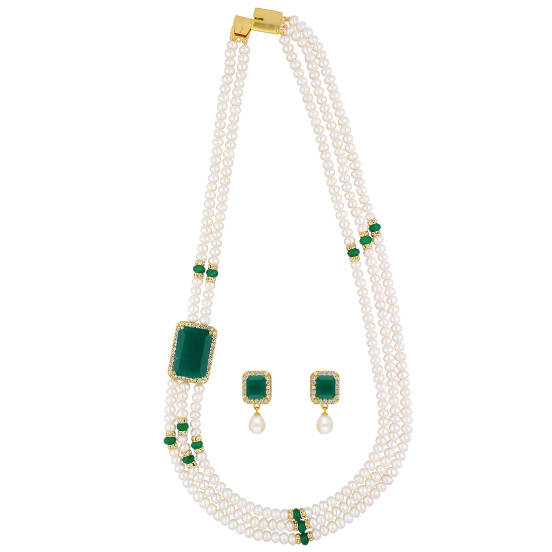 J Pearls Eye-Catching 3 String Necklace Set - Real Pearl Jewelry - J Pearls