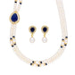J Pearls Striking 2 String Necklace Set - Real Pearl Jewelry - Swadesiicart