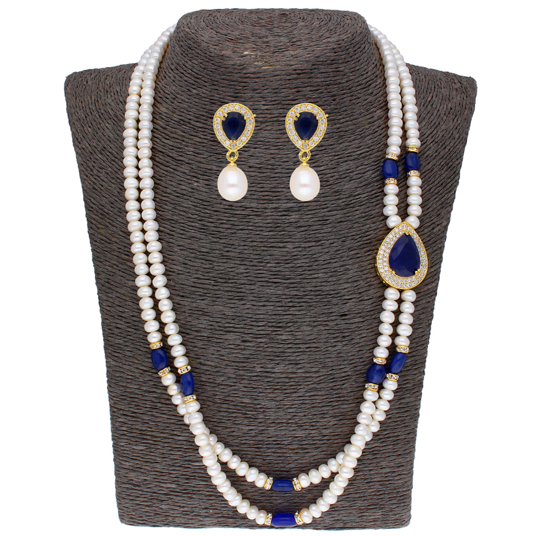 J Pearls Striking 2 String Necklace Set - Real Pearl Jewelry - J Pearls