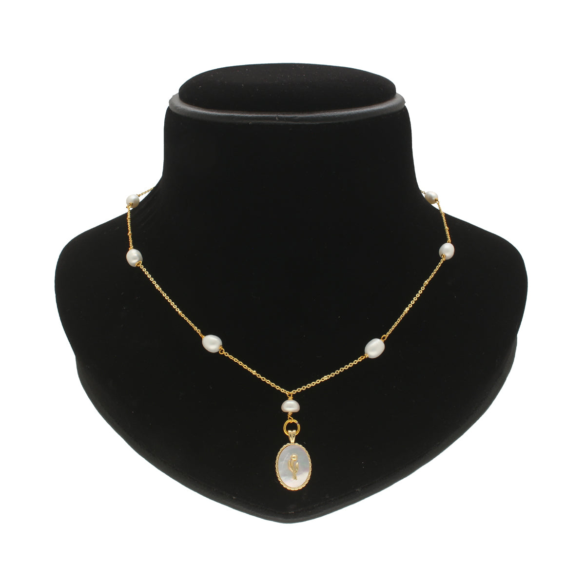 J Pearls Flower Oval Pearl Pendant Set | Swadesiicart