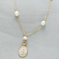 J Pearls Flower Oval Pearl Pendant Set | Swadesiicart