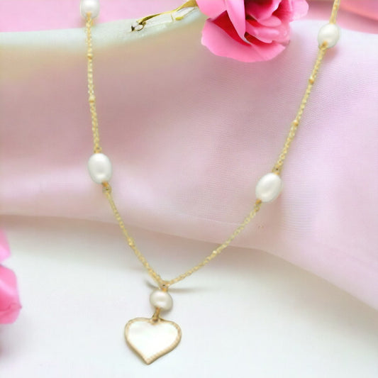 J Pearls Heart Pearl Pendant Set | Swadesiicart