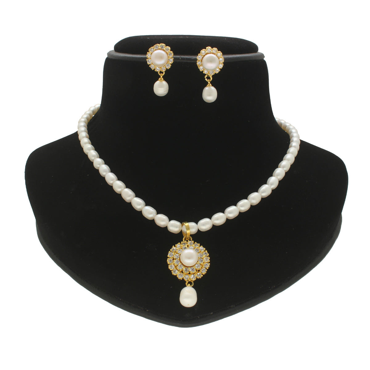 J Pearls Flora Pearl Pendant Set | Swadesiicart