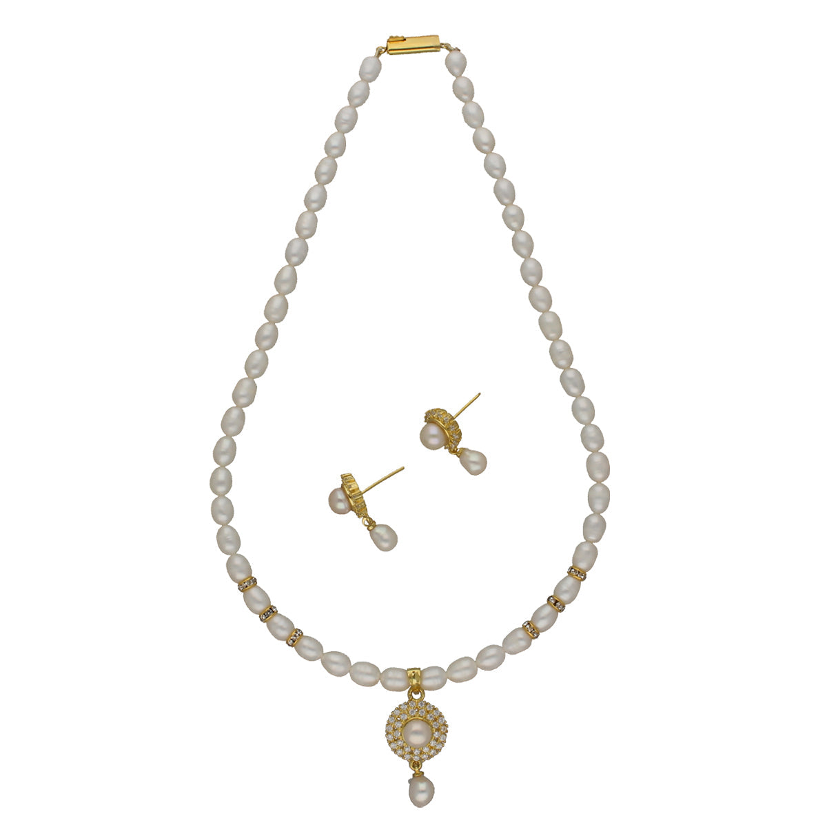 J Pearls Flora Pearl Pendant Set | Swadesiicart
