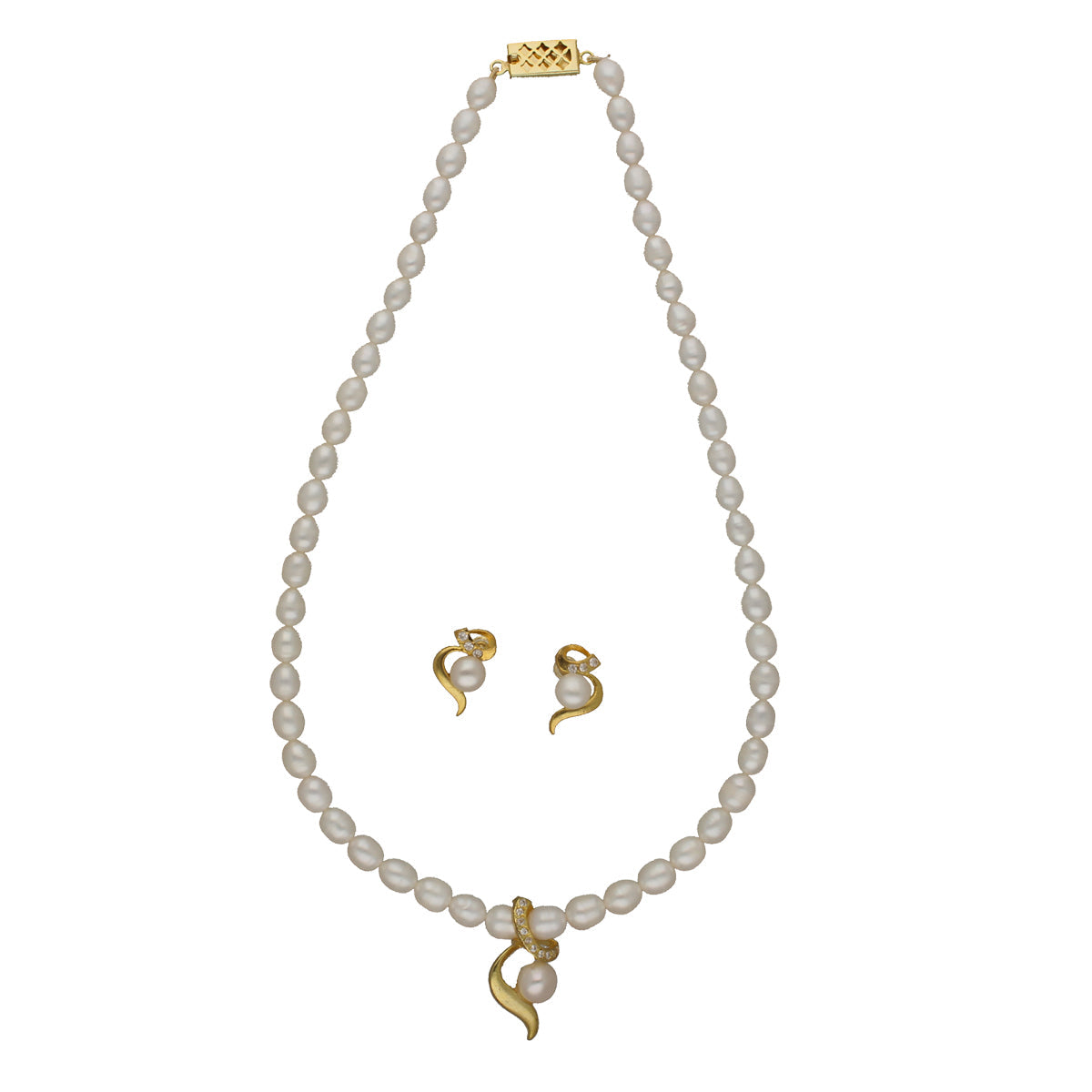 J Pearls Abha Pearl Pendant Set | Swadesiicart