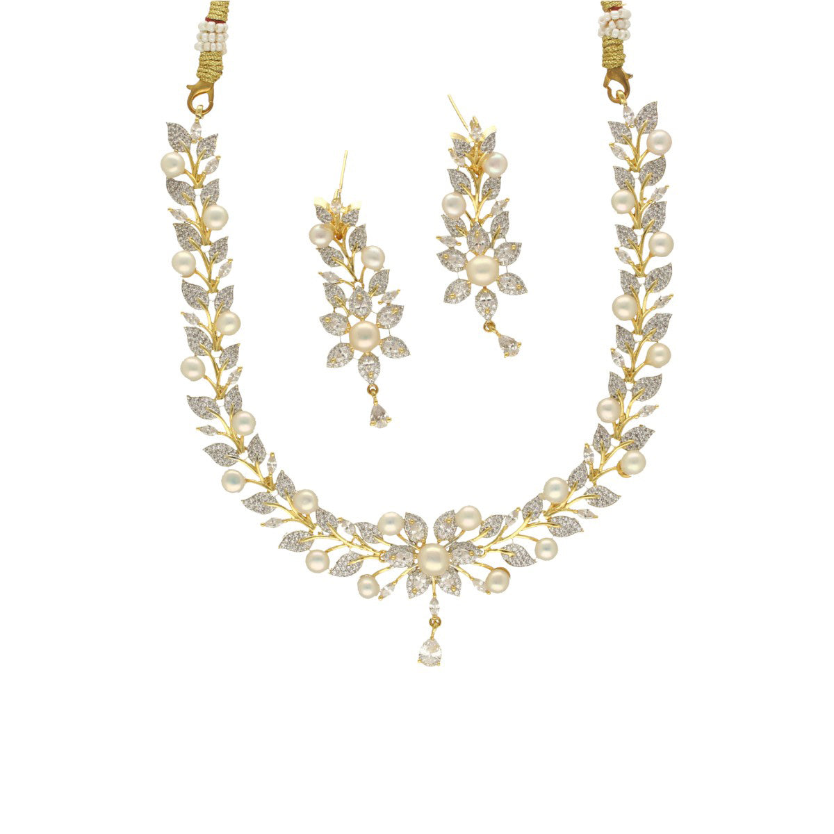 J Pearls Majesty Aurora Pearl Set - Swadesiicart