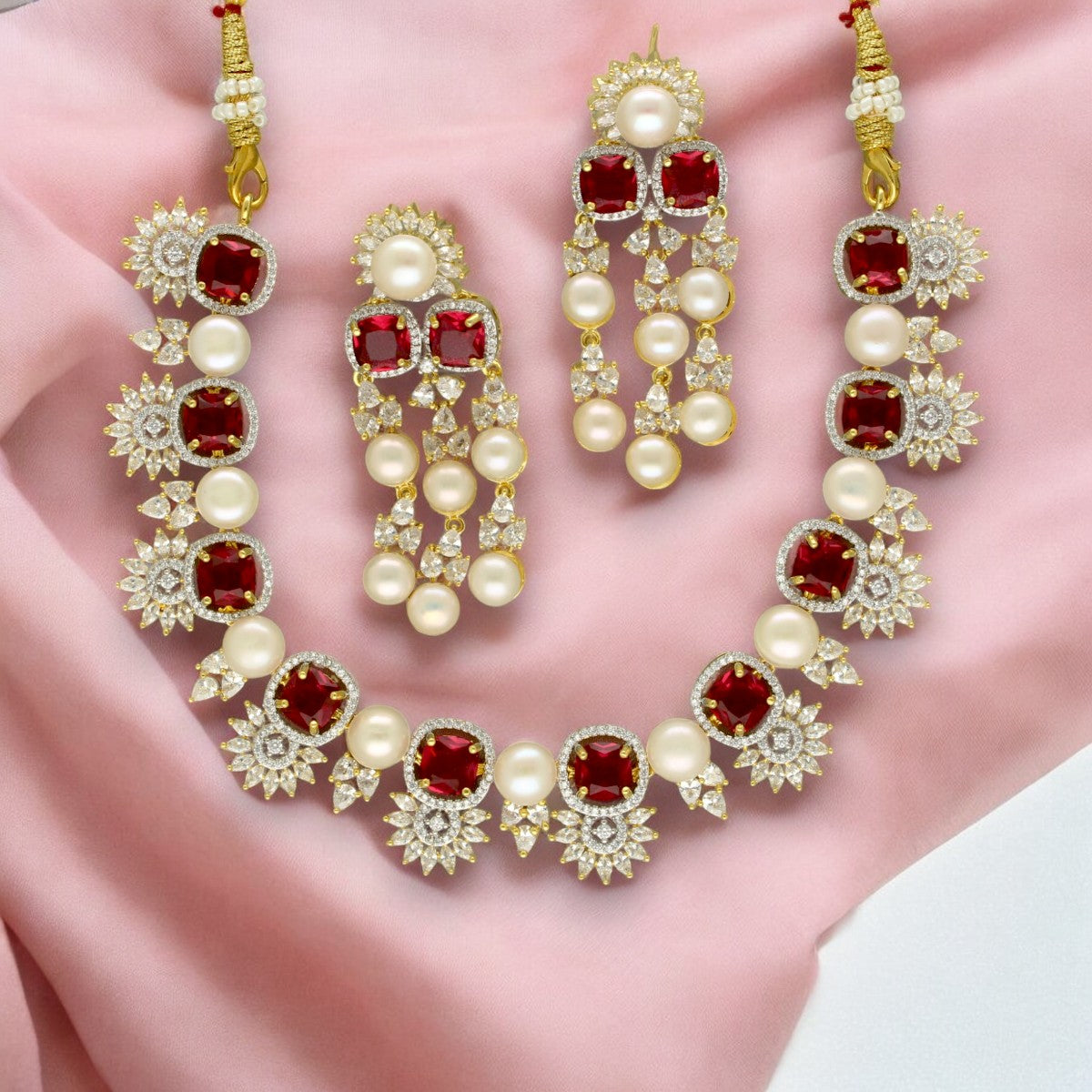 J Pearls Duchess of the Realm Pearl Set - Swadesiicart