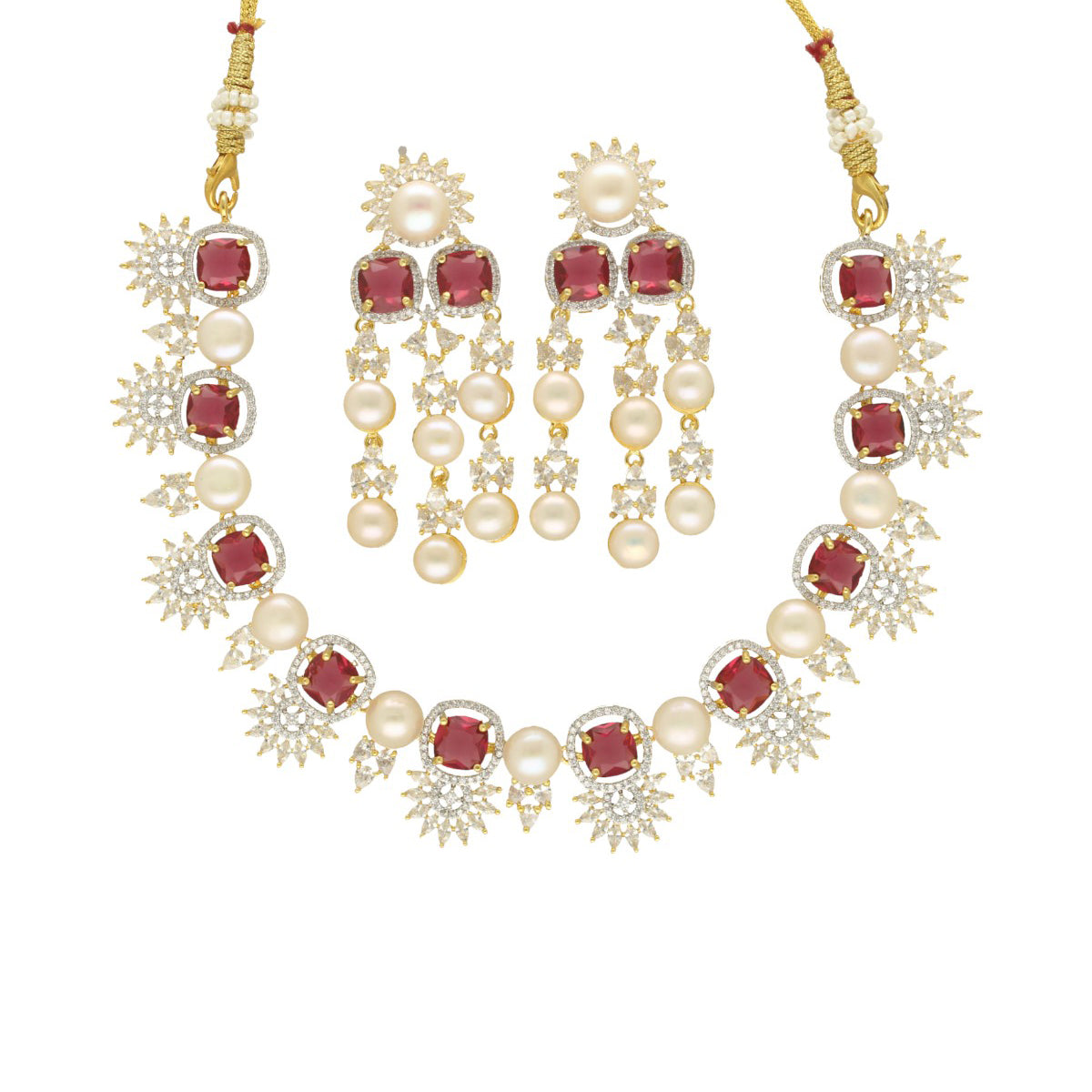 J Pearls Duchess of the Realm Pearl Set - Swadesiicart