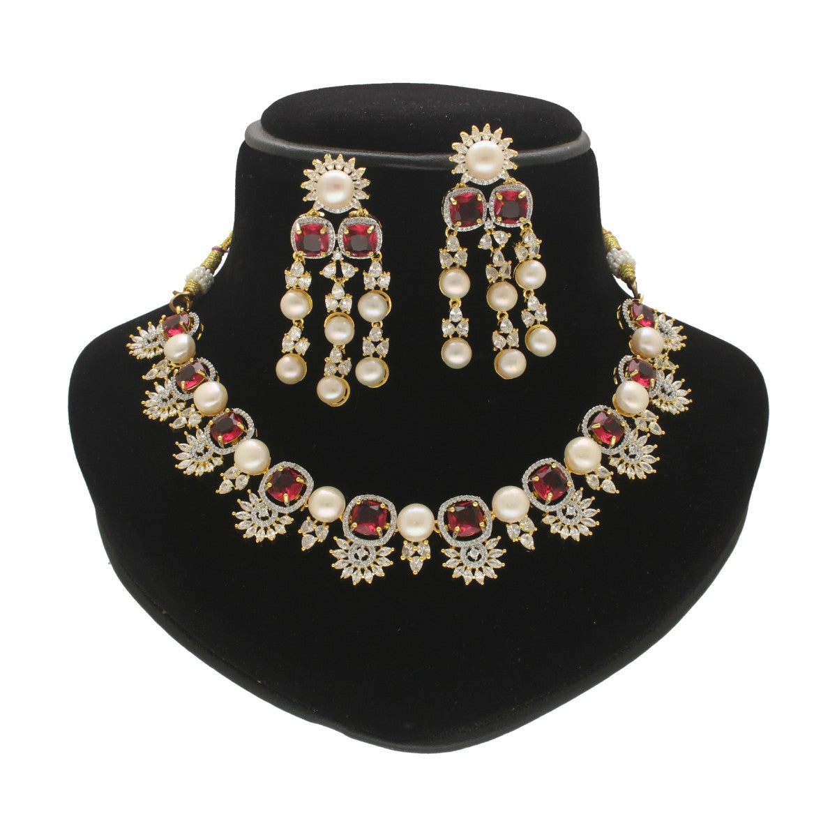 J Pearls Duchess of the Realm Pearl Set - Swadesiicart