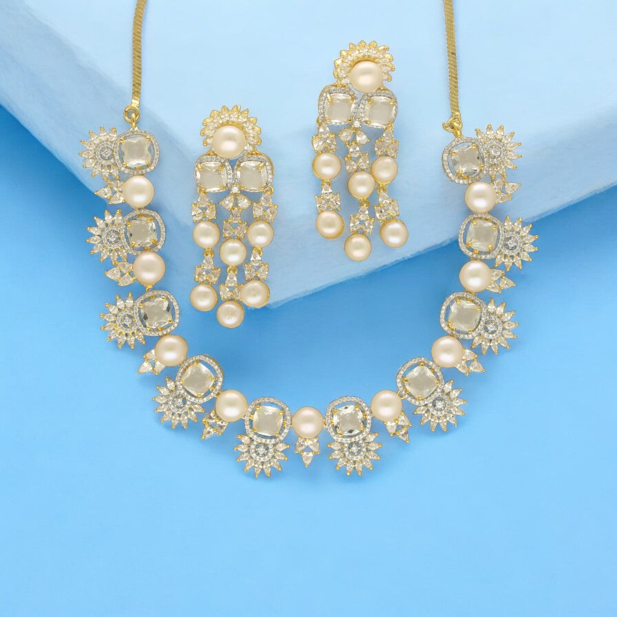 J Pearls Imperial Princess Pearl Set - Swadesiicart