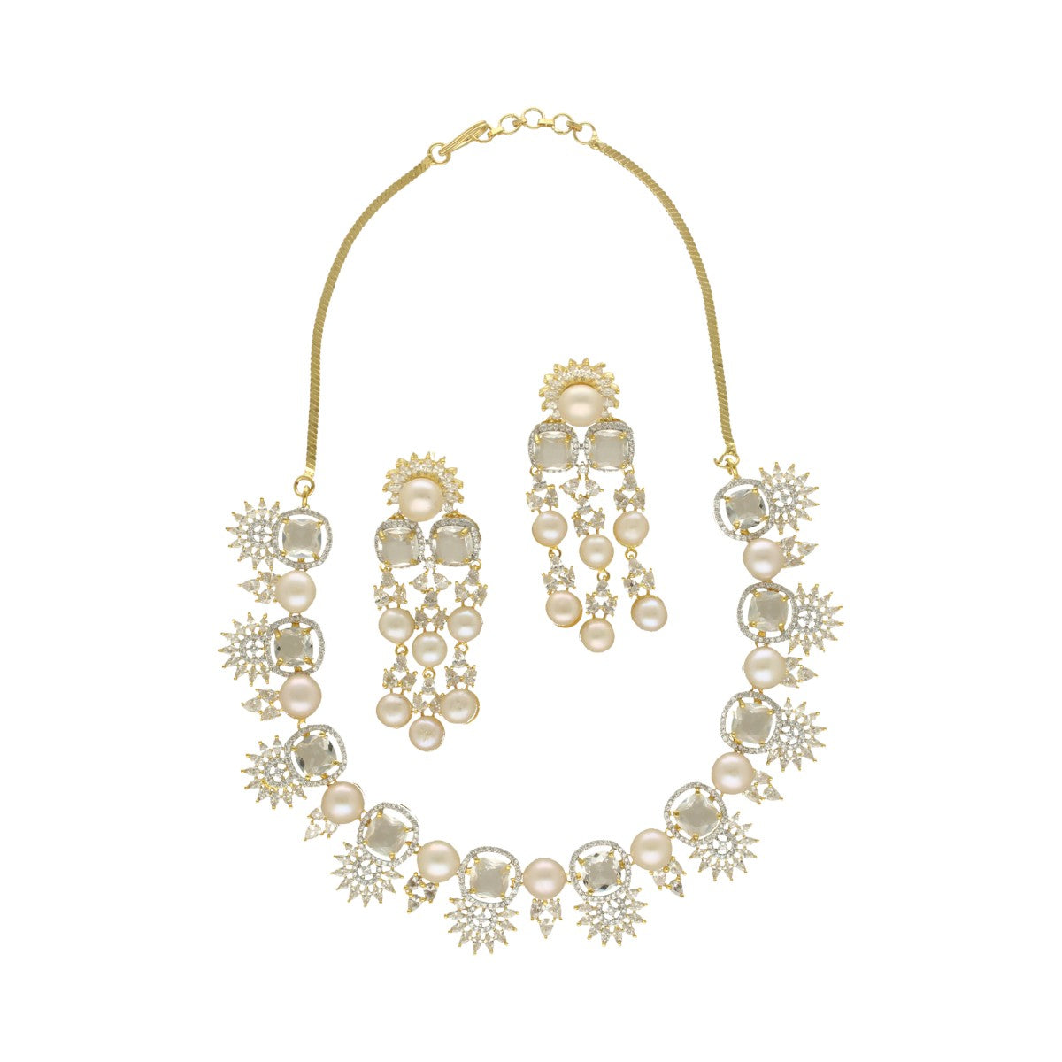 J Pearls Imperial Princess Pearl Set - Swadesiicart