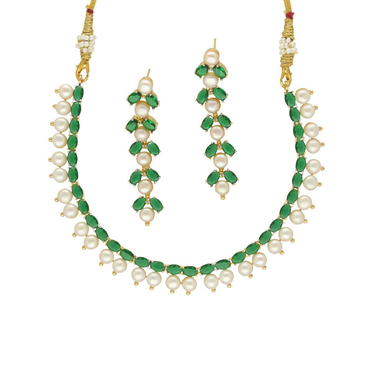 J Pearls Trellis Glory Pearl Set - Swadesiicart