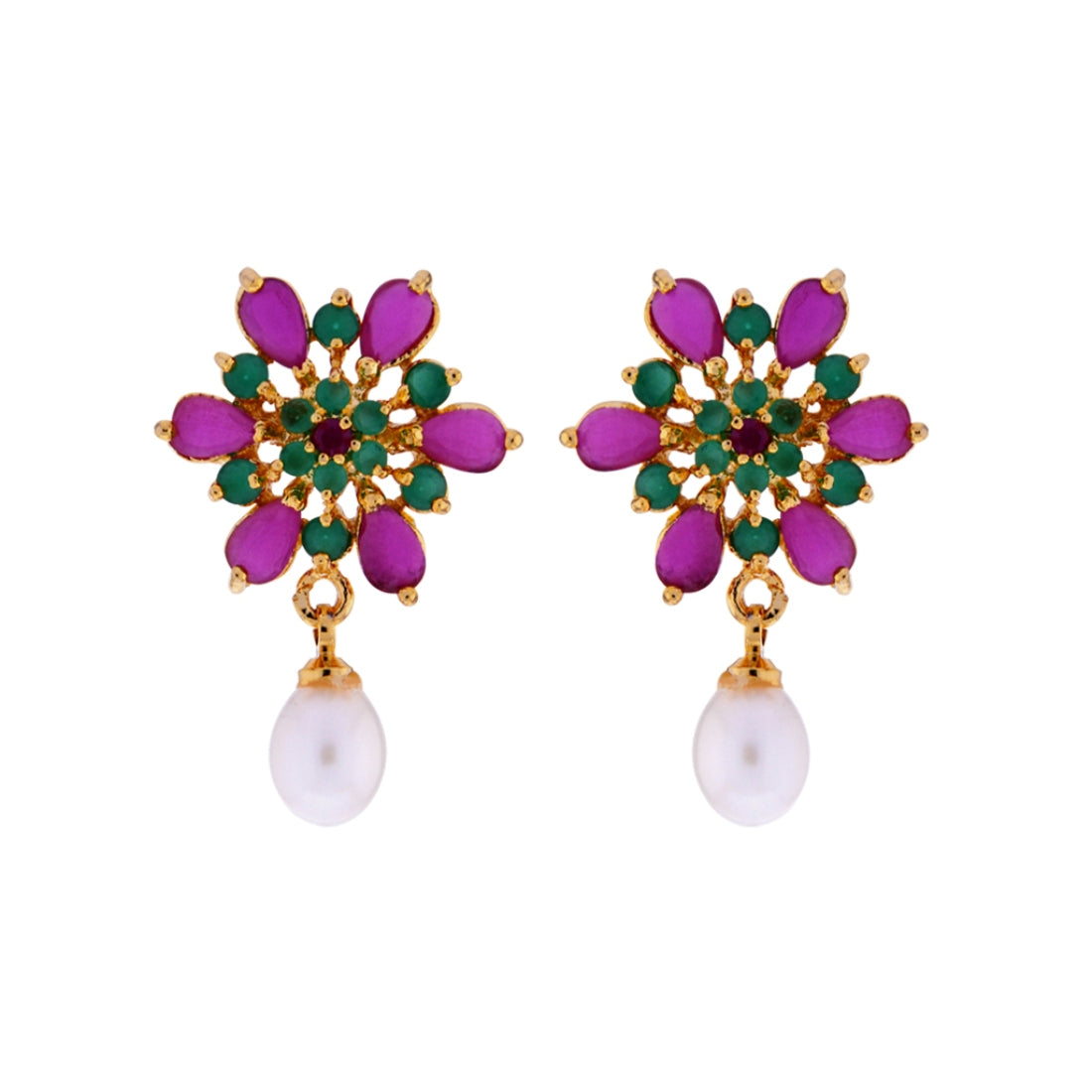 J Pearls Color Drop Earrings - Real Pearl Jewelry | Swadesiicart
