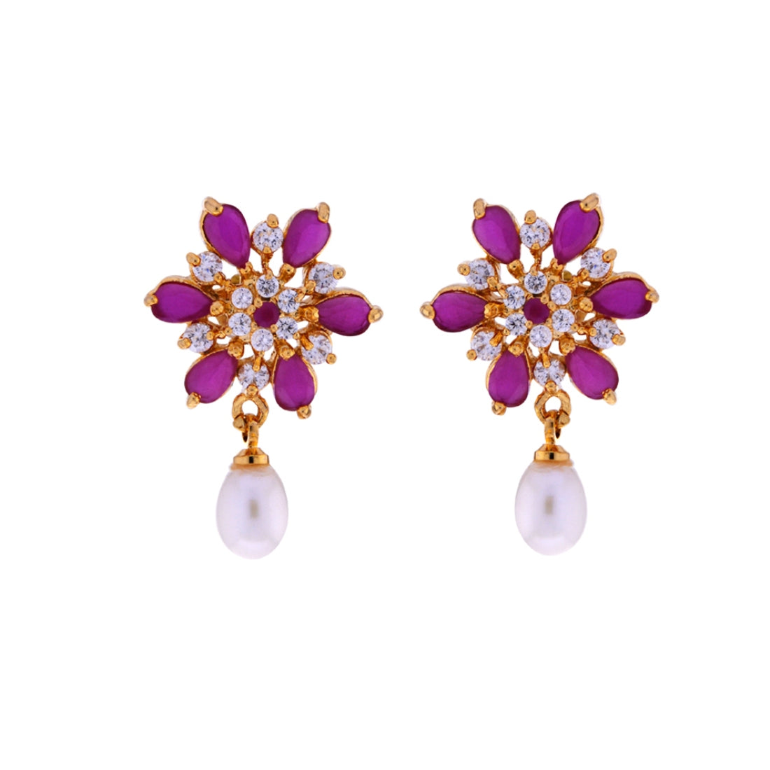 J Pearls Designer Drop Earrings - Real Pearl Jewelry | Swadesiicart